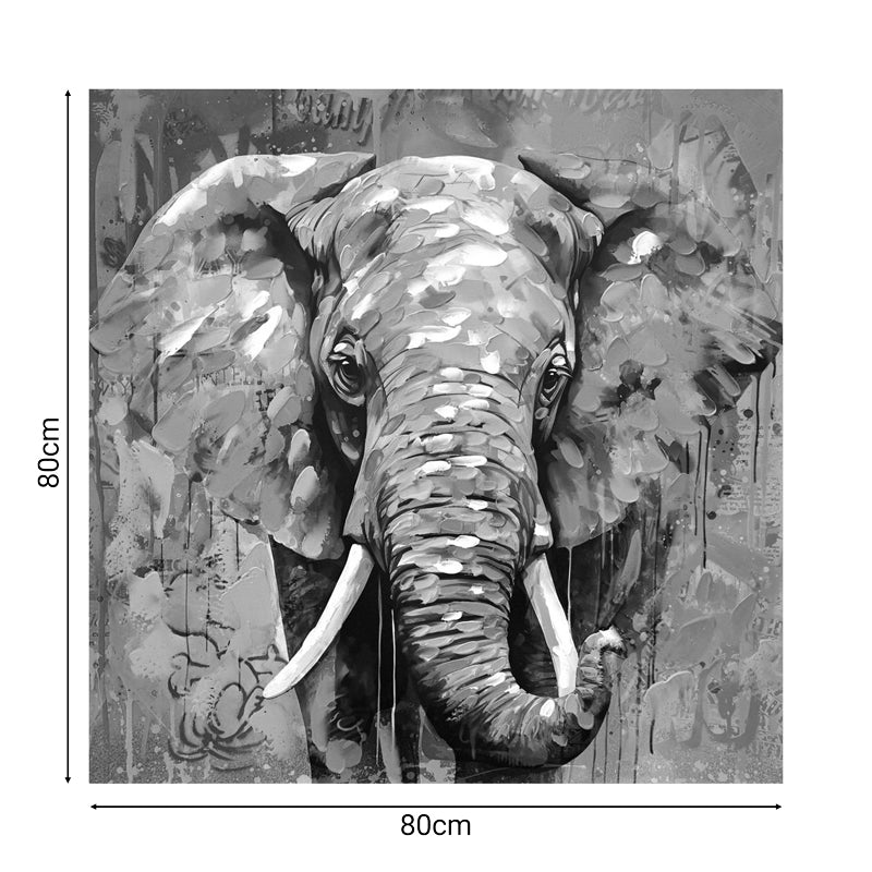 Πίνακας σε καμβά Elephant Inart 80x3x80εκ INART