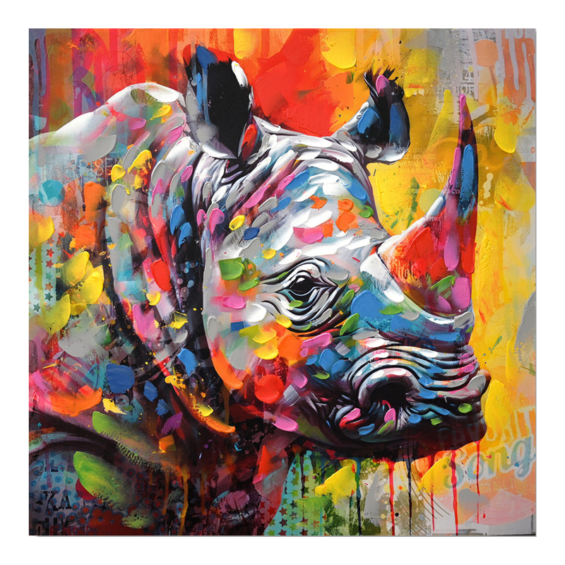 Πίνακας σε καμβά Rhinocery Inart 80x3x80εκ INART