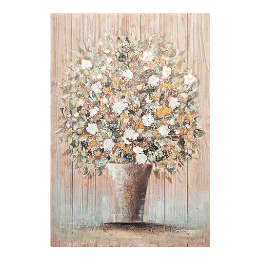 Πίνακας σε καμβά Flowerpot Inart 70x3x100εκ INART