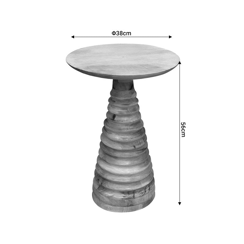 Βοηθητικό τραπέζι Souler Inart φυσικό μασίφ mango ξύλο Φ38x56εκ INART