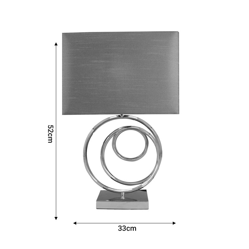Επιτραπέζιο φωτιστικό Tableder Inart Ε27 ασημί μέταλλο-γκρι ύφασμα 33x17x52εκ INART