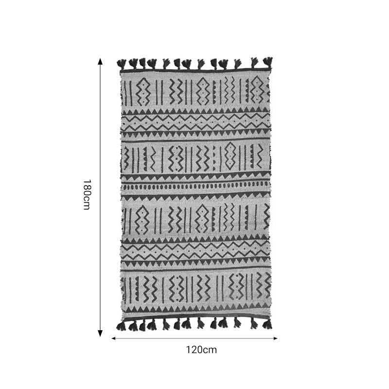 Χαλί Utrion Inart φυσικό-μαύρο γιούτα-βαμβάκι 120x180x1εκ INART