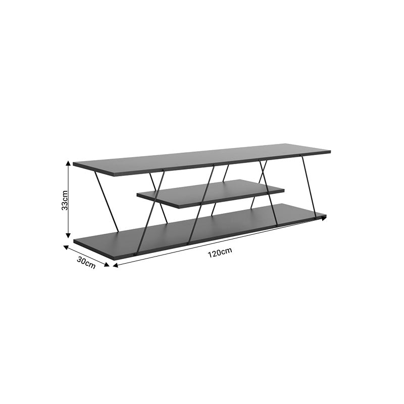 Έπιπλο τηλεόρασης Tars pakoworld γκρι-μαύρο 120x30x33εκ Karouzel ilion