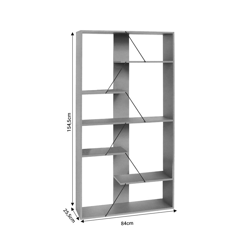 Βιβλιοθήκη Tars pakoworld οακ-μαύρο 84x25.5x154.5εκ Karouzel ilion