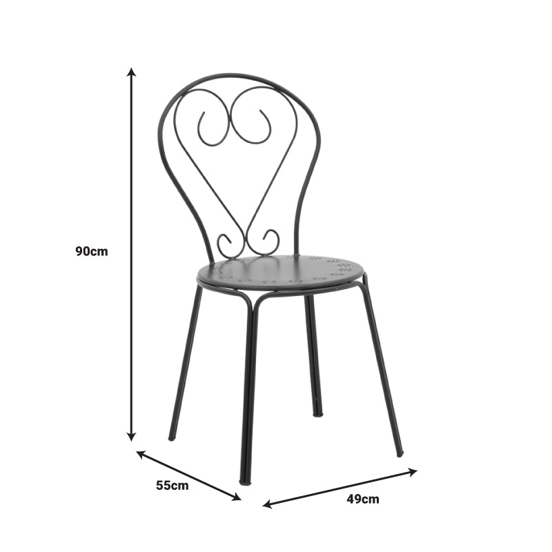 Καρέκλα Chari pakoworld στοιβαζόμενη μαύρο μέταλλο 49x55x90εκ pakoworld