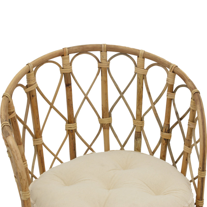 Πολυθρόνα Rostan Inart φυσικό rattan με μαξιλάρι 60x46x80εκ INART