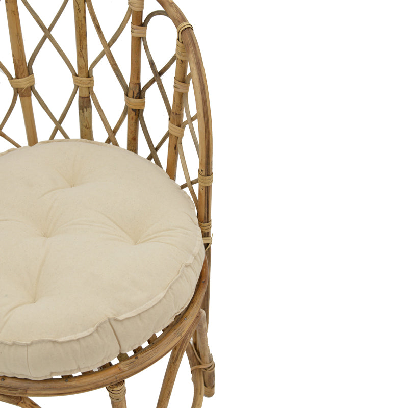 Πολυθρόνα Rostan Inart φυσικό rattan με μαξιλάρι 60x46x80εκ INART