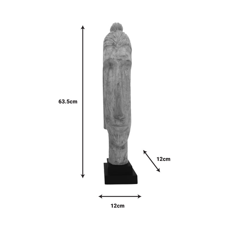 Προτομή βούδας Dran Inart φυσικό μάνγο ξύλο 12x12x63.5εκ INART
