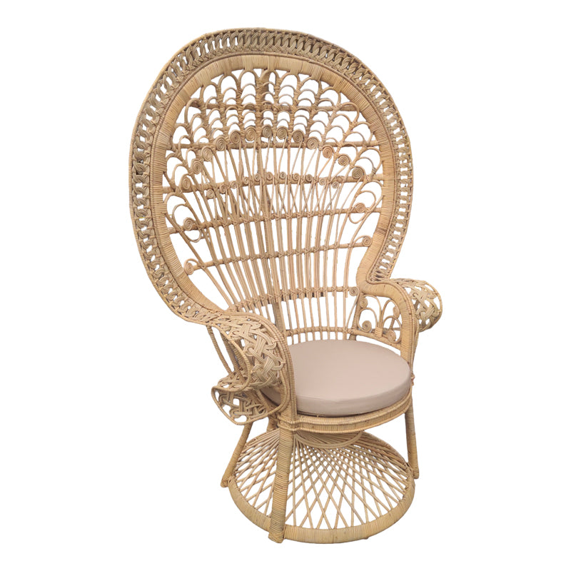 Πολυθρόνα Dorothy Inart με μπεζ μαξιλάρι-φυσικό rattan 115x57x150εκ INART