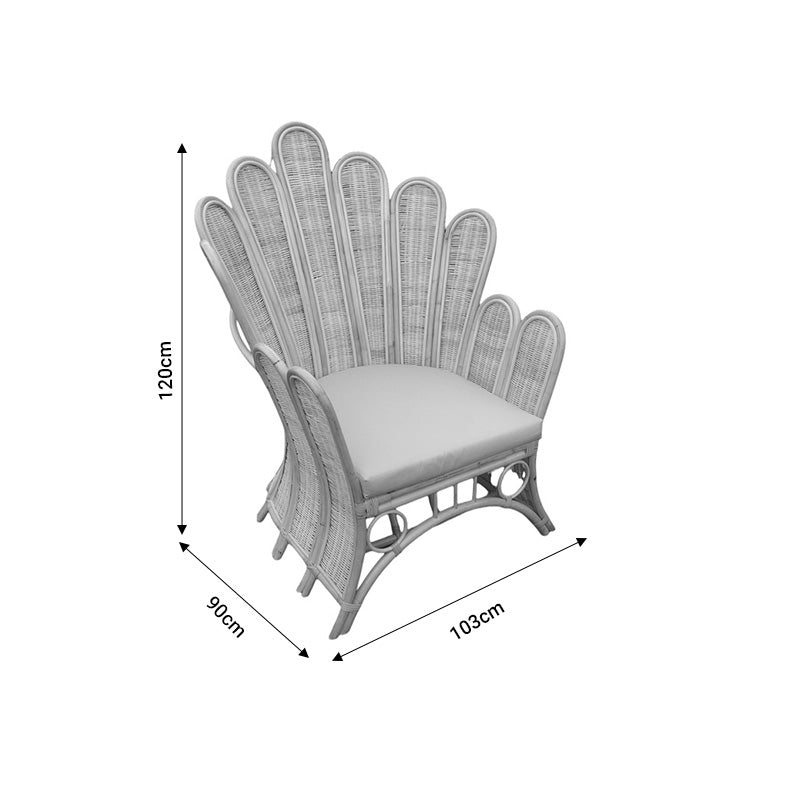 Πολυθρόνα Fragia Inart με μπεζ μαξιλάρι-φυσικό rattan 103x90x120εκ INART