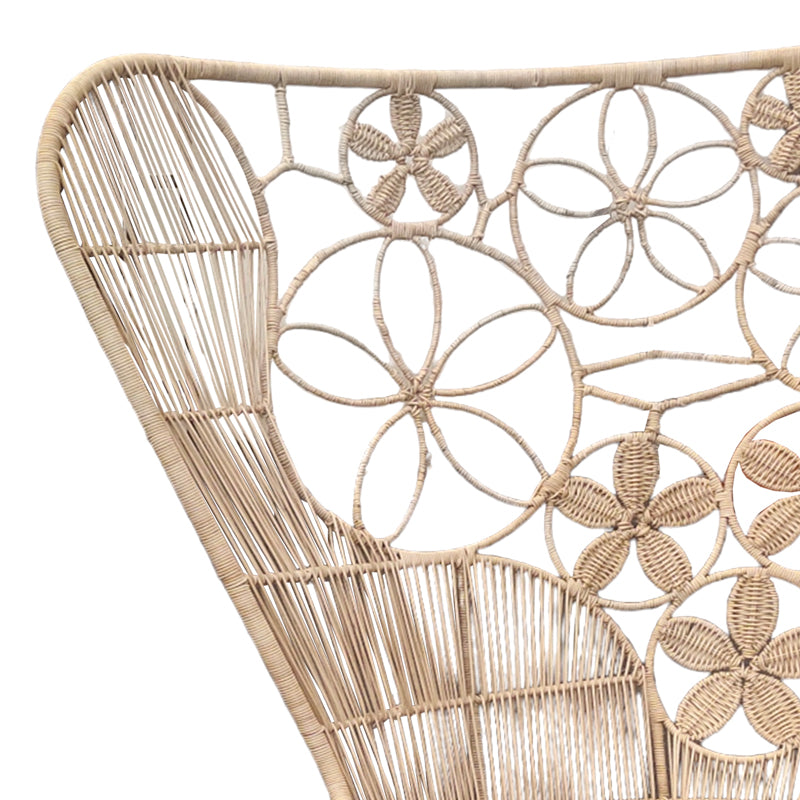 Πολυθρόνα Jake Inart με μπεζ μαξιλάρι-φυσικό rattan 110x82x145εκ INART