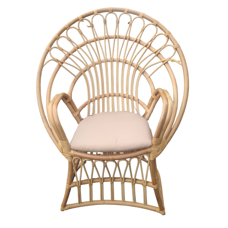 Πολυθρόνα Boloni Inart με μπεζ μαξιλάρι-φυσικό rattan 100x67x120εκ INART