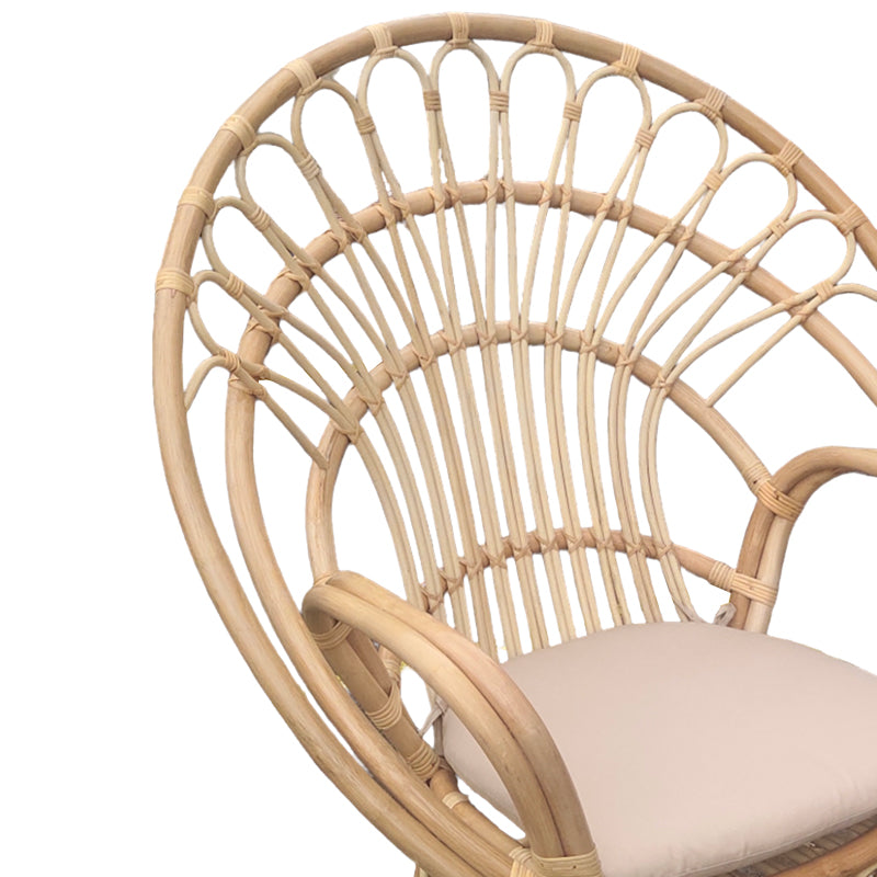 Πολυθρόνα Boloni Inart με μπεζ μαξιλάρι-φυσικό rattan 100x67x120εκ INART