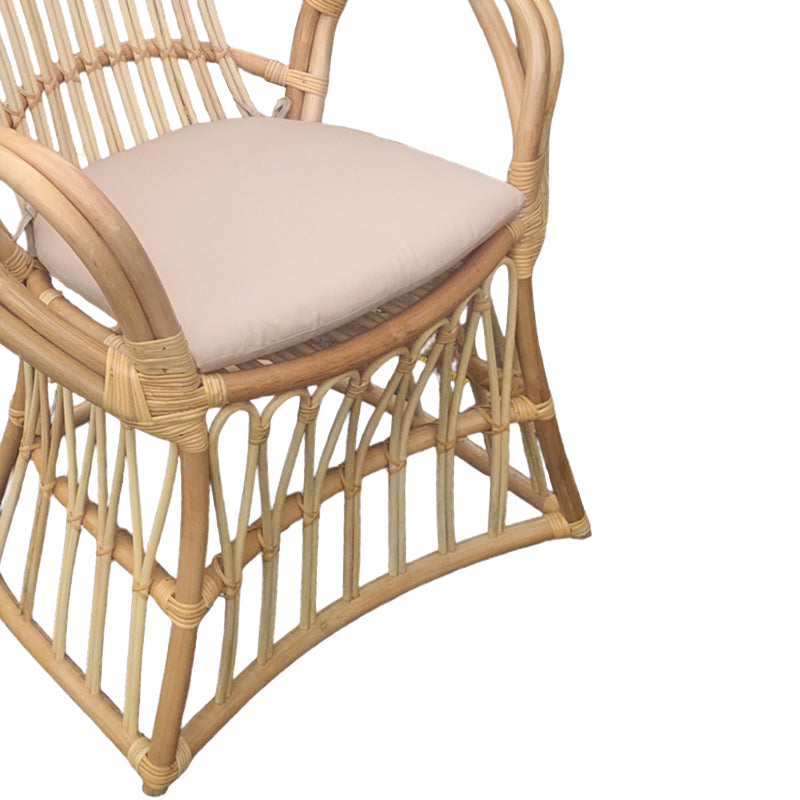 Πολυθρόνα Boloni Inart με μπεζ μαξιλάρι-φυσικό rattan 100x67x120εκ INART