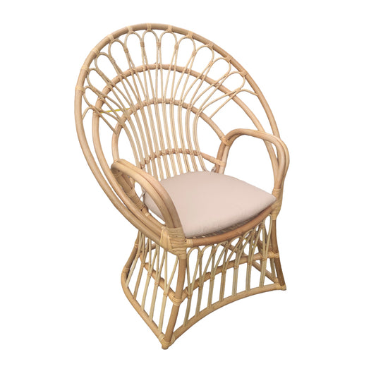 Πολυθρόνα Boloni Inart με μπεζ μαξιλάρι-φυσικό rattan 100x67x120εκ INART