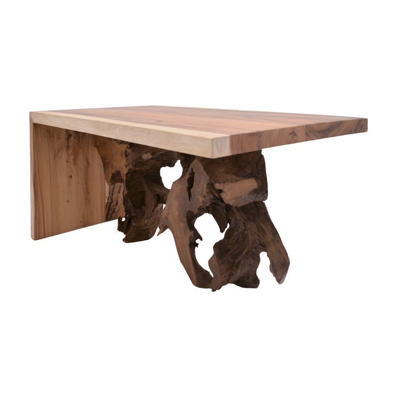 Τραπέζι σαλονιού Cardi Inart καρυδί teak ξύλο 110x60x50εκ INART