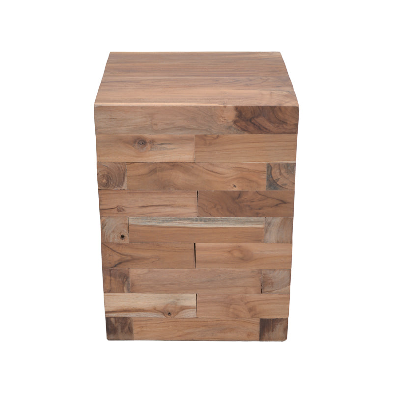 Βοηθητικό τραπέζι Werzy Inart φυσικό μασίφ ξύλο teak 35x35x49εκ INART