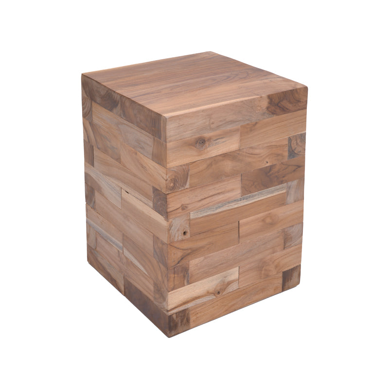 Βοηθητικό τραπέζι Werzy Inart φυσικό μασίφ ξύλο teak 35x35x49εκ INART