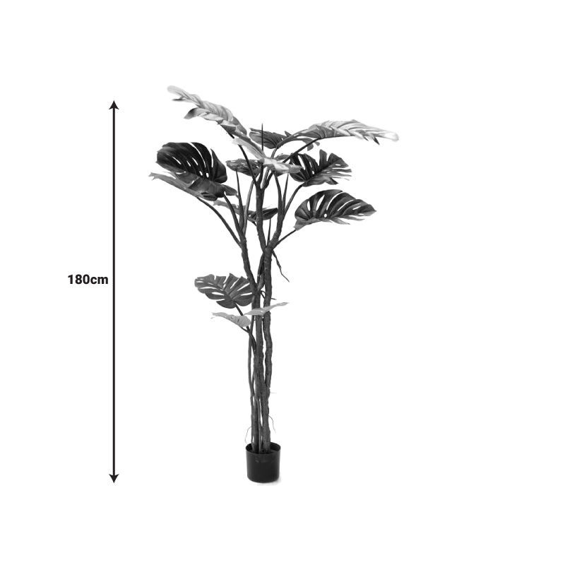 Διακοσμητικό φυτό σε γλάστρα Monstera III Inart πράσινο pp Υ180εκ INART