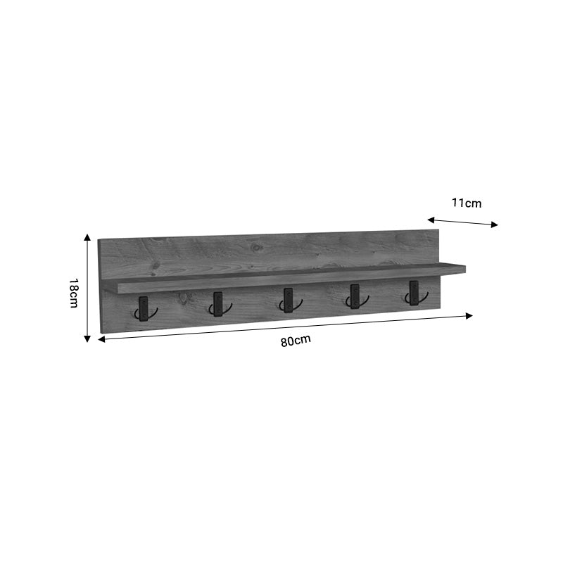 Κρεμάστρα τοίχου Esform pakoworld oak μελαμίνης 80x11x18εκ pakoworld