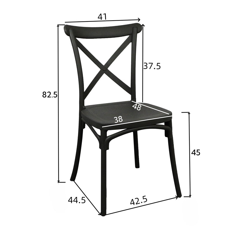 Καρέκλα Crossie pakoworld pp σε απόχρωση cappucino 38x46.5x82εκ pakoworld