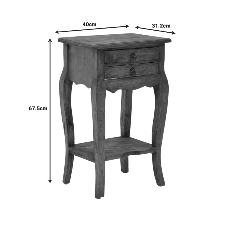 Βοηθητικό τραπεζάκι με συρτάρια Florellia pakoworld φυσικό αντικέ μαόνι ξύλο 40x31x67.5εκ pakoworld