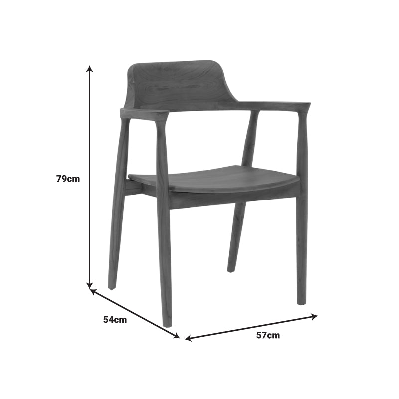 Πολυθρόνα Jambene pakoworld teak ξύλο σε καρυδί απόχρωση 57x54x79εκ pakoworld