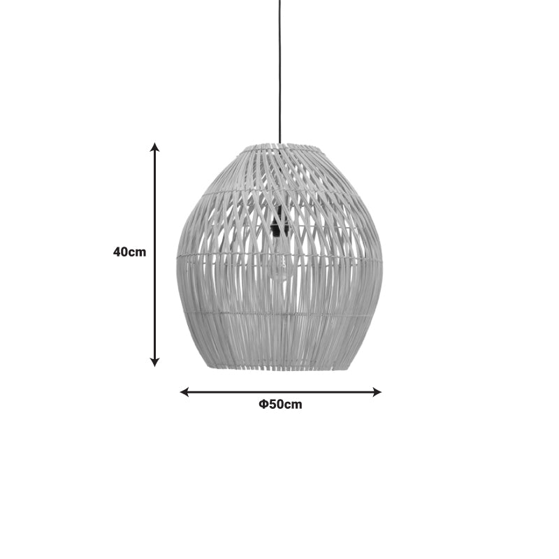 Φωτιστικό οροφής Irden Inart rattan σε φυσική απόχρωση Φ50x40εκ INART