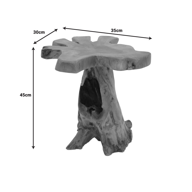 Βοηθητικό τραπέζι Mushile pakoworld teak ξύλο σε φυσική απόχρωση 30x35x45εκ pakoworld