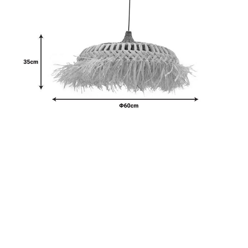 Φωτιστικό οροφής Borobe Inart sisal σε φυσικό χρώμα Φ60x35εκ INART