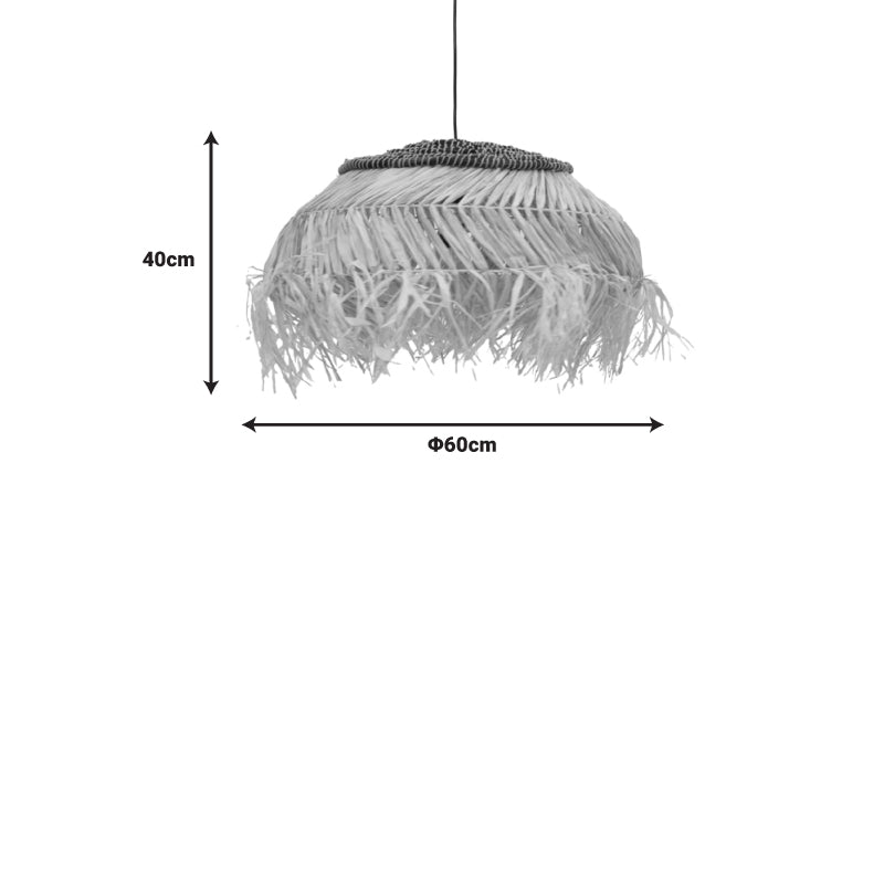 Φωτιστικό οροφής Hengiole Inart sisal σε φυσικό-μαύρο χρώμα Φ60x40εκ INART