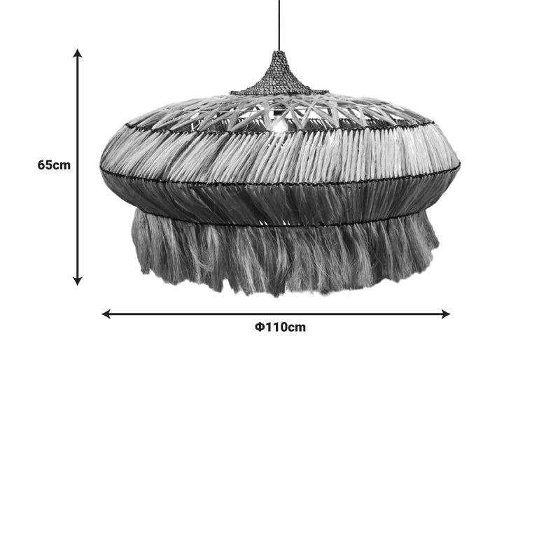 Φωτιστικό οροφής Merdone Inart abaca ξύλο σε φυσικό χρώμα Φ110x65εκ INART