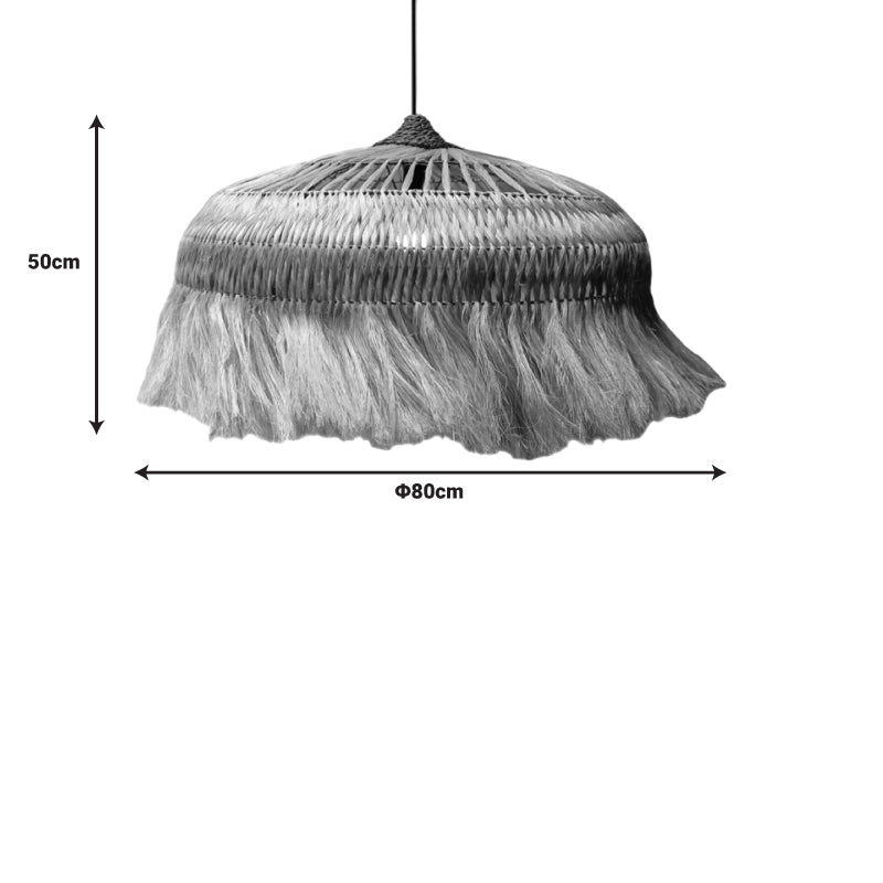 Φωτιστικό οροφής Garrie Inart abaca σε φυσικό χρώμα Φ80x50εκ INART