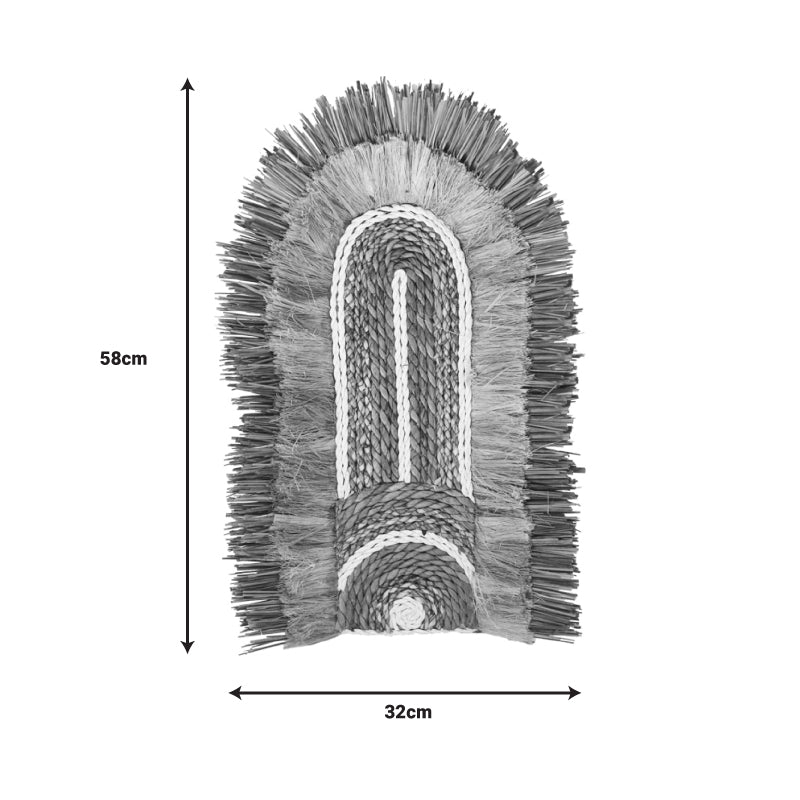 Διακοσμητικό τοίχου Earsy Inart ψάθα σε φυσικό χρώμα 58x32x8εκ INART