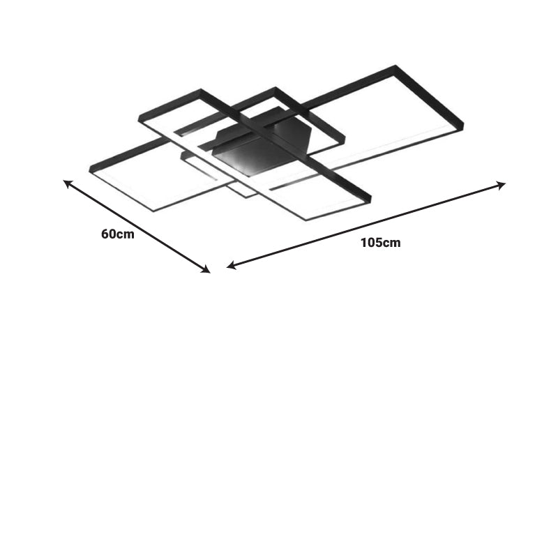 Φωτιστικό οροφής Luxane pakoworld led μαύρο μέταλλο 105x60x7εκ pakoworld