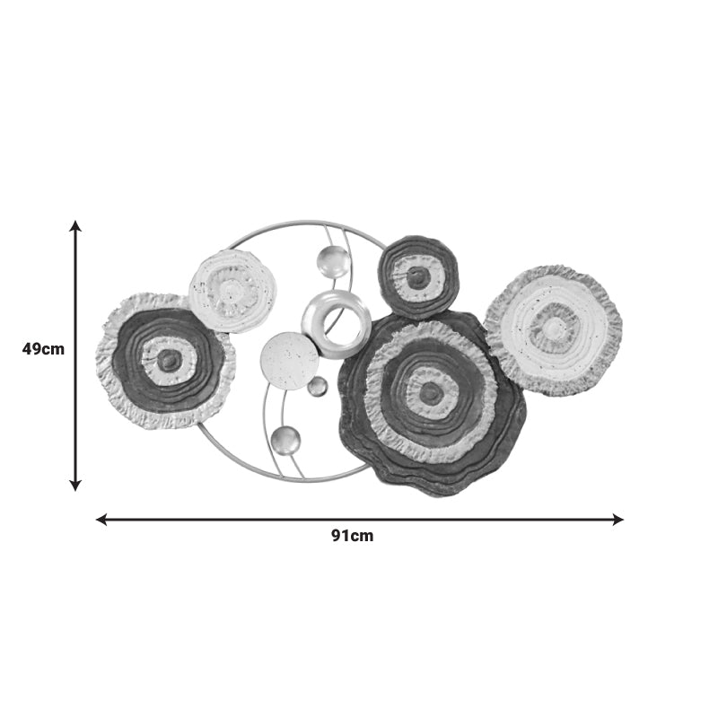 Διακοσμητικό τοίχου Cirsus Inart μέταλλο σε χρυσή-λευκή-μαύρη απόχρωση 91x49x4εκ INART