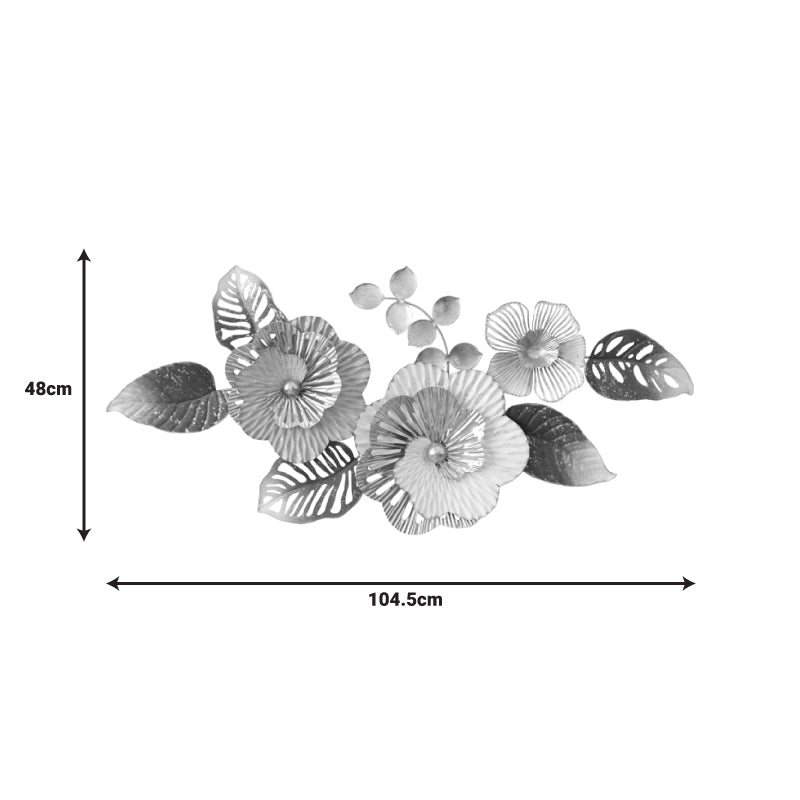 Διακοσμητικό τοίχου Nelie Inart μέταλλο σε χρυσή-λευκή απόχρωση 104.5x48x7εκ INART