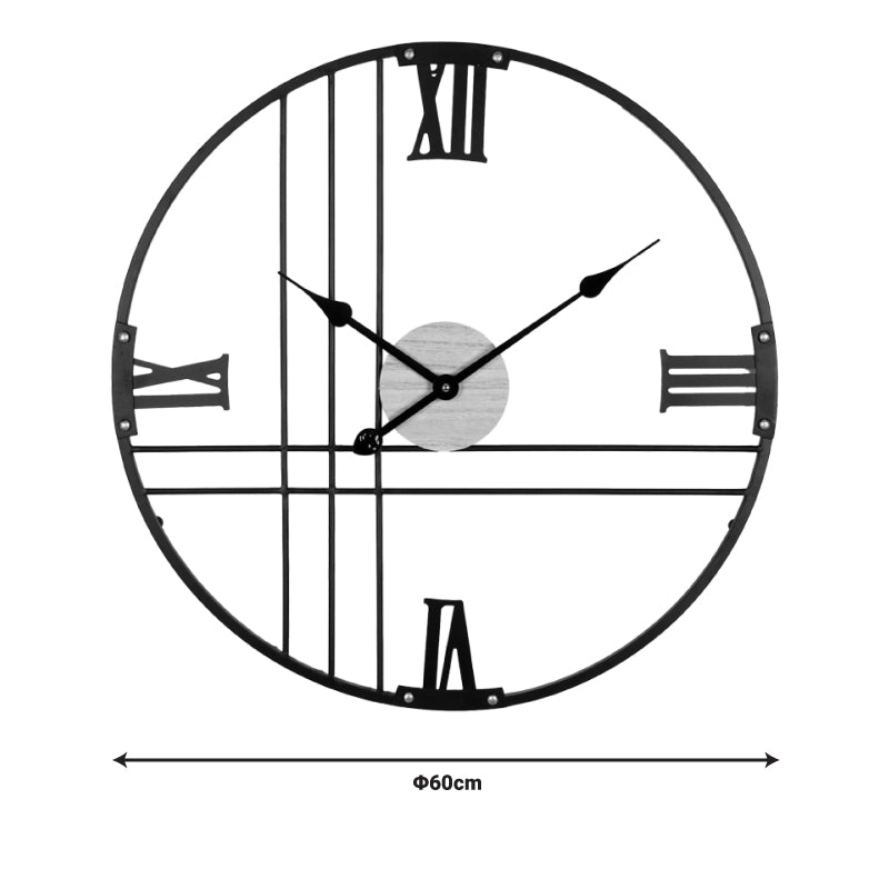 Ρολόι τοίχου Latine Inart μέταλλο σε μαύρη απόχρωση 60x2.5x60εκ INART