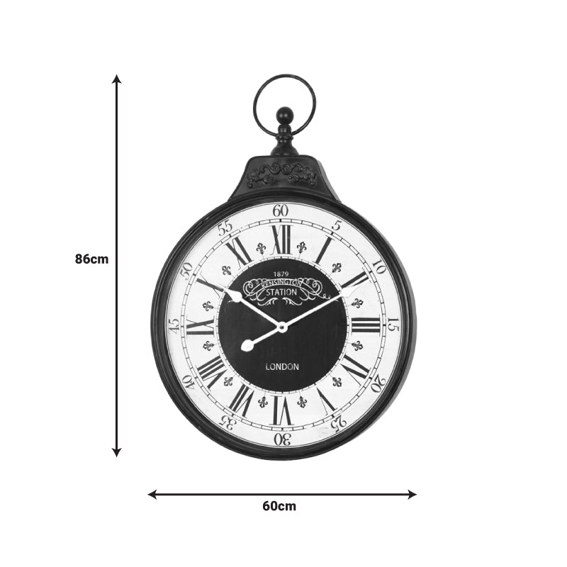 Ρολόι τοίχου Cloco Inart μέταλλο σε μαύρη απόχρωση 60x6x86εκ INART