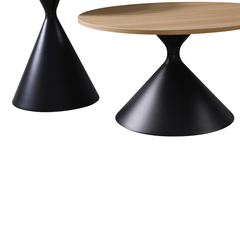 Τραπέζι σαλονιού Hemena PW σετ 2τεμ σε μαύρη-φυσική απόχρωση