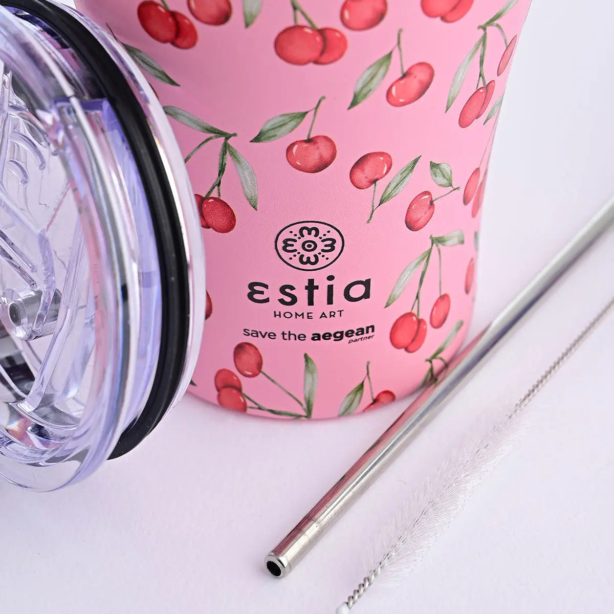 ΘΕΡΜΟΣ ESTIA COFFEE MUG SAVE THE AEGEAN 350ml CHERRY ROSE