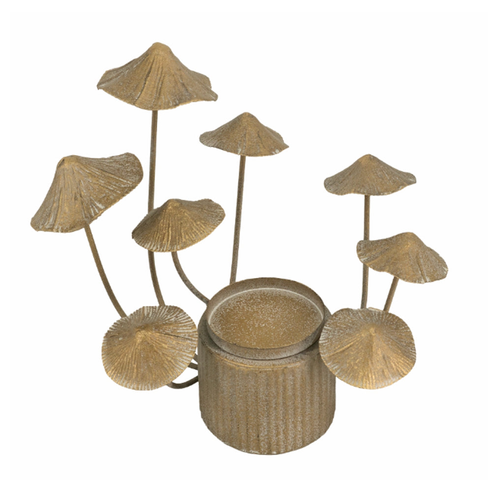 Artekko Mushroom Κηροπήγιο Μέταλλο Χρυσό (28x23x24.5)cm ARTEKKO