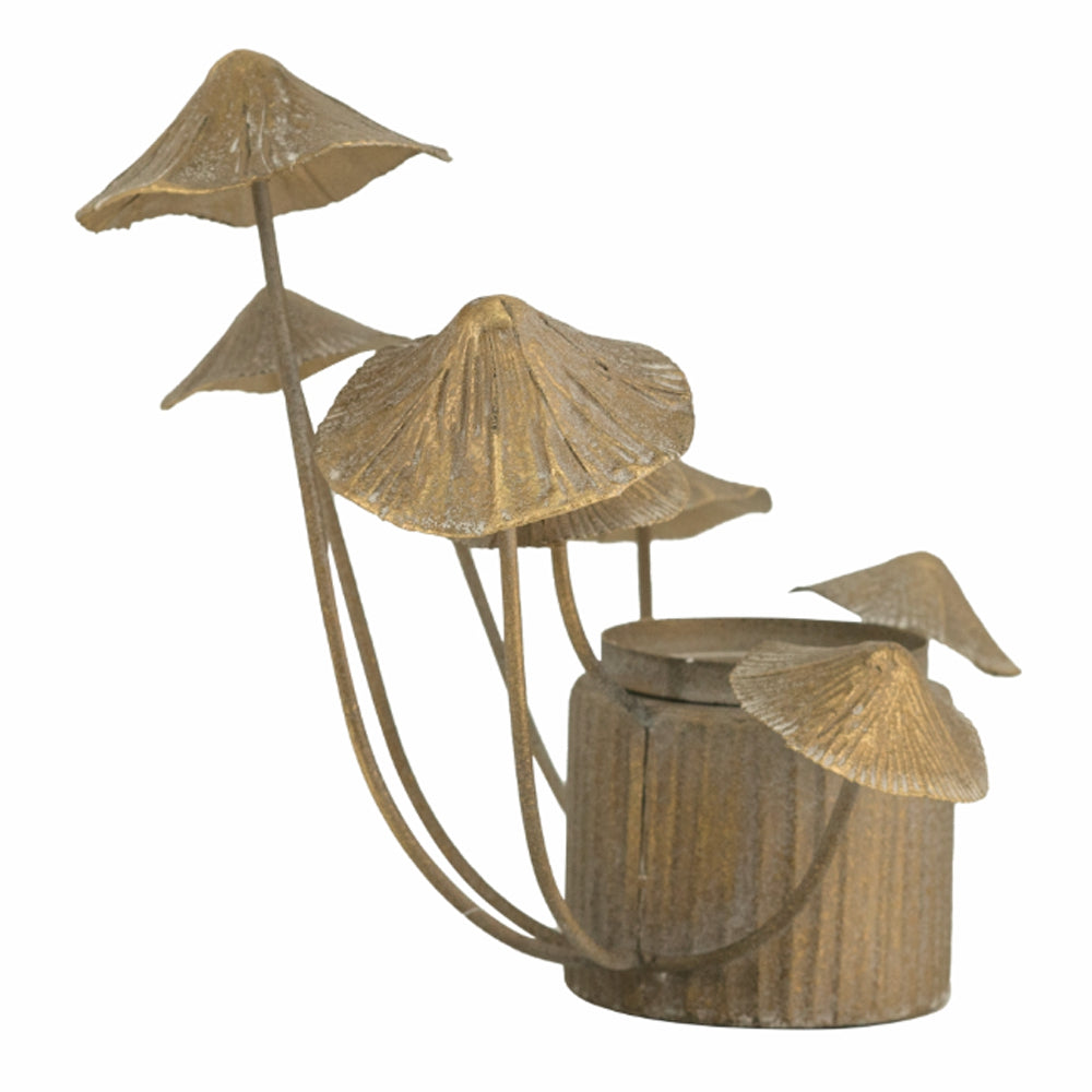 Artekko Mushroom Κηροπήγιο Μέταλλο Χρυσό (28x23x24.5)cm ARTEKKO