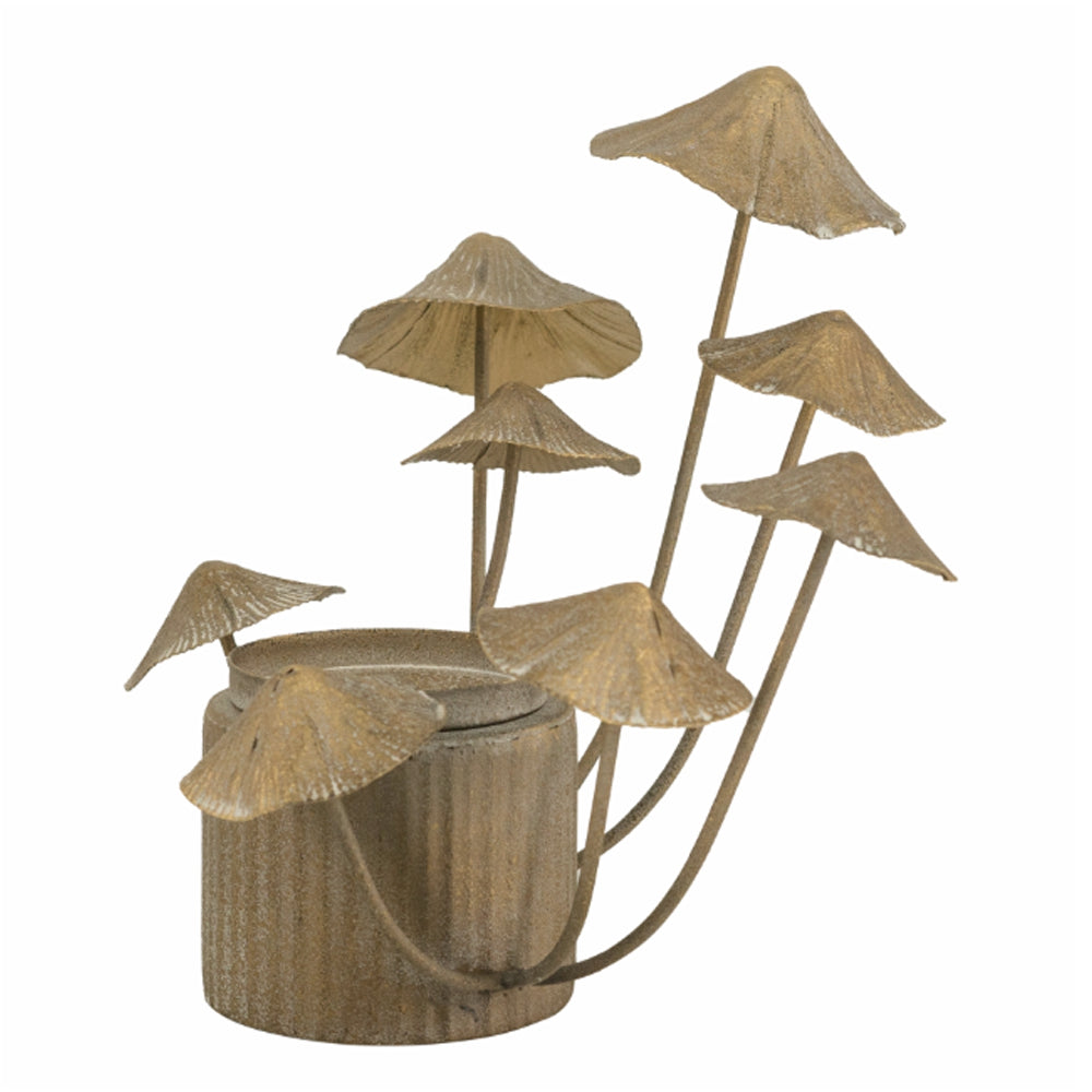 Artekko Mushroom Κηροπήγιο Μέταλλο Χρυσό (28x23x24.5)cm ARTEKKO