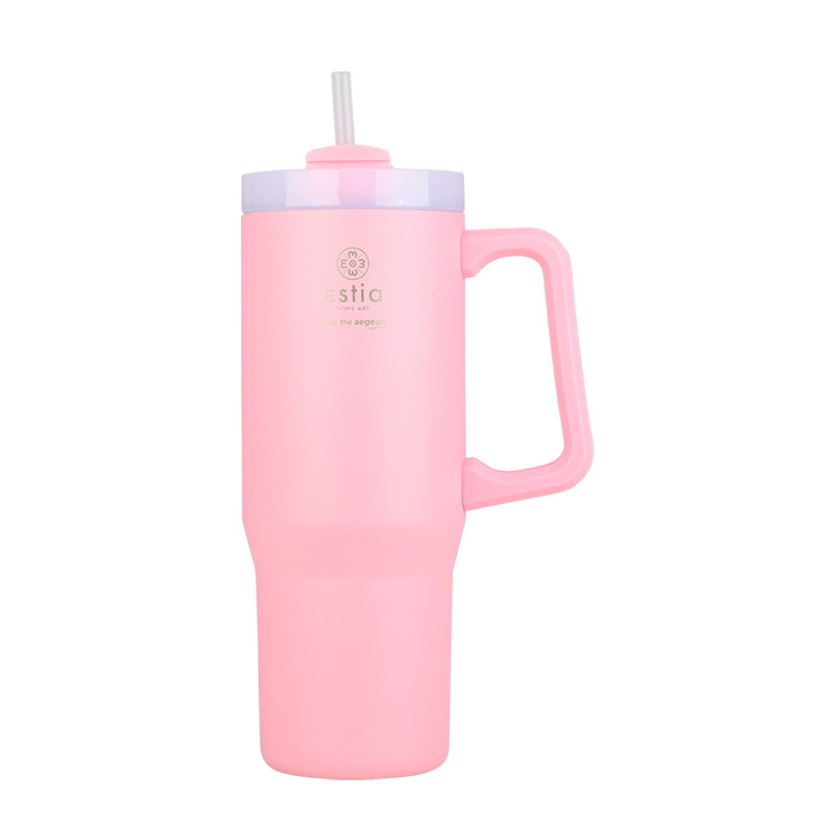 ΘΕΡΜΟΣ ESTIA STRAW TUMBLER XL SAVE THE AEGEAN 900ml BLOSSOM ROSE