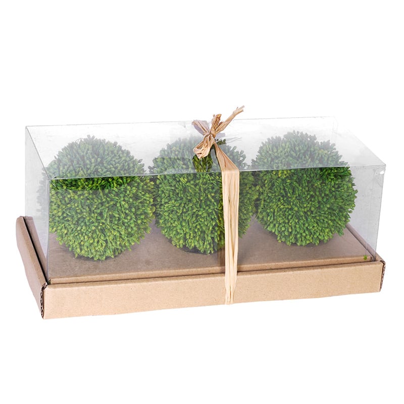 Artekko Boxwood Τεχνητή Μπάλα Πύξος Πλαστικό Πράσινο (10.2x10.2x10.2)cm Σετ/3 ARTEKKO