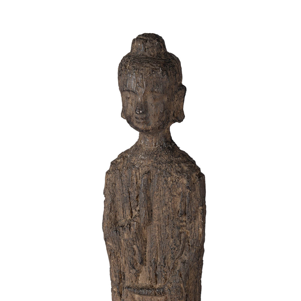 Artekko Buddha Διακοσμητικός Βούδας Ρητίνη Καφέ (8.9x8.9x60.2)cm ARTEKKO