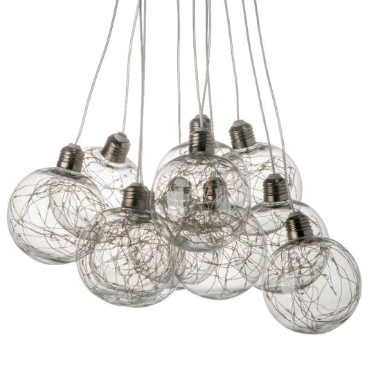 Artekko Globes Φωτιστικό Οροφής με Led Γυαλί Διάφανο (37x40x104)cm ARTEKKO