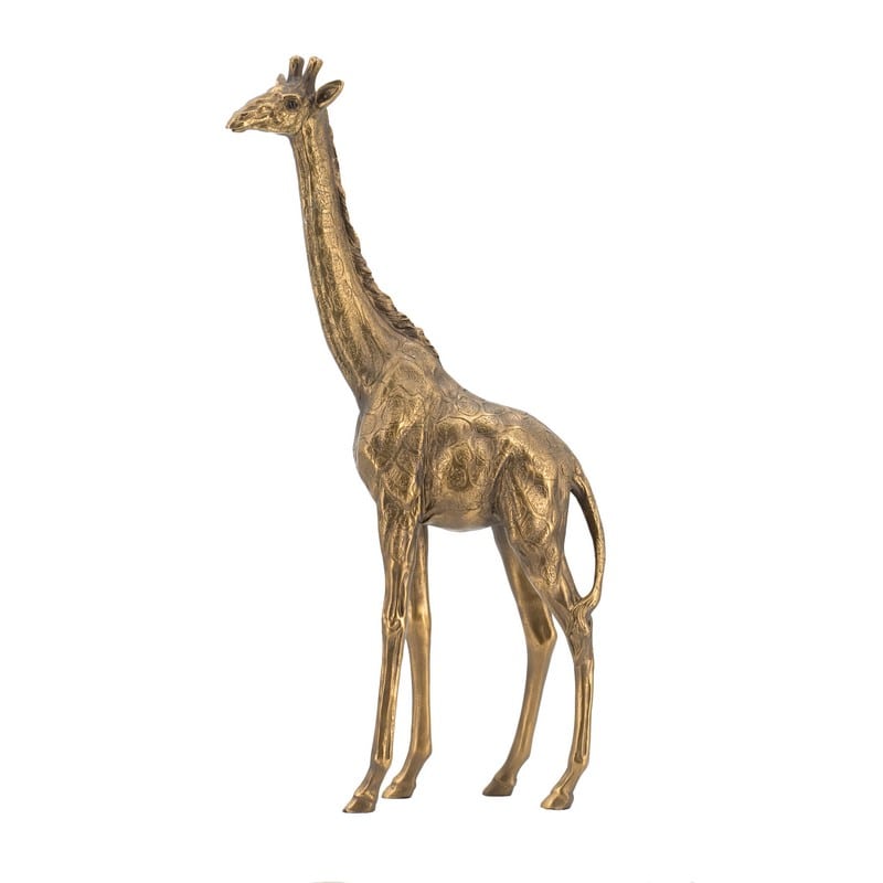 Artekko Animal Giraffe Επιτραπέζιο Διακοσμητικό Καμηλοπάρδαλη Ρητίνη Μπρονζέ (21x7x40,5)cm ARTEKKO