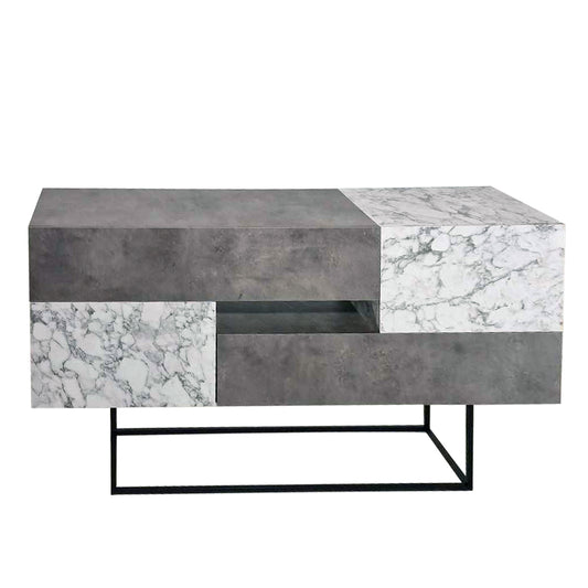 Artekko Eros Anthracite Μπουφές MDF/Μέταλλο Γκρι/Λευκό (145x40x82)cm ARTEKKO